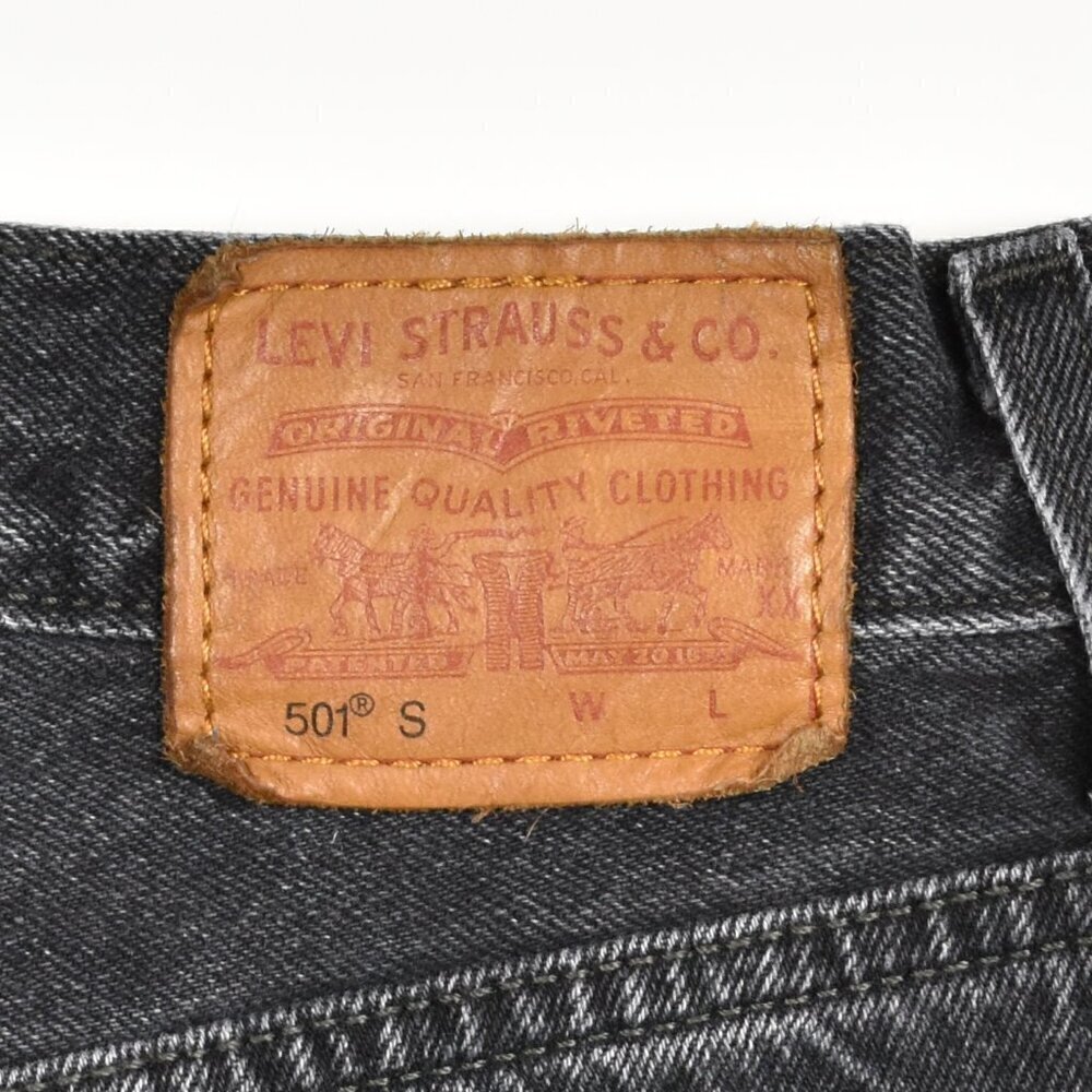 Levi's 501 Skinny Distressed Jeans Black Stick - 26 - Picture 9 of 11